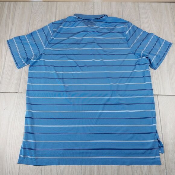 RLX Ralph Lauren Polo Shirt Mens 2XL Blue Striped‎ Golf Performance Preppy - Picture 2 of 6